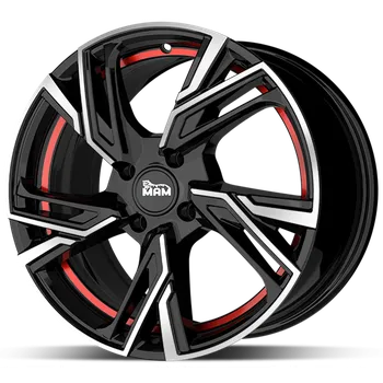 Alu kolo Alu disk MAM RS5 BFPRI 6,5x16 4x108 ET37 černý leštěný červený