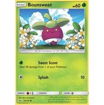 Volný čas Pokémon SUM 018/149 Bounsweet - Sun & Moon Stav: Excellent, Verze: NORMAL