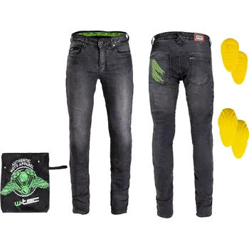 Moto kalhoty W-TEC Pánské moto džíny Leonard černá - 3XL