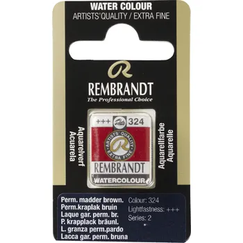 Vodová barva Akvarelová barva v půlpánvičce Rembrandt - 324 Permanent Madder Brownish