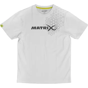 Rybářské oblečení Tričko Matrix Hex Print T-Shirt White Velikost S