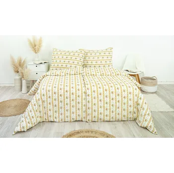 Povlečení Stanex Ložní povlečení bavlněné retro béžové (LS250) rozměr: 140 x 200 + 90 x 70, Zapínání: Knoflíkové