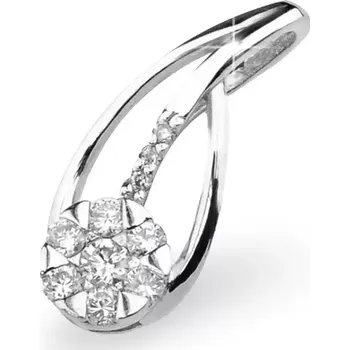 Přívěsek Dámský přívěsek bílé zlato 585/1000 přírodní diamant 0.126 ct - GKW46680