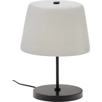 Lampička Černobílá skleněná stolní lampa Kave Home Nefar