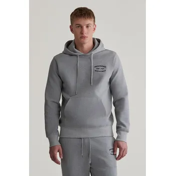 Pánské oblečení MIKINA GANT SMALL GRAPHIC SWEAT HOODIE GREY MELANGE