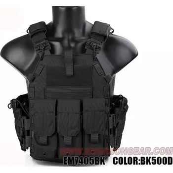 EmersonGear Vesta typ 094K s nosičem plátů a trojitou sumkou - černá