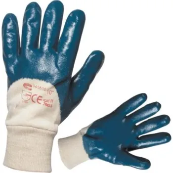 Pracovní rukavice Rukavice pracovní KITTIWAKE (vel. 10) povrstvené NITRIL, CE II - bavl. polomáčené v silnévrstvě nitrilu