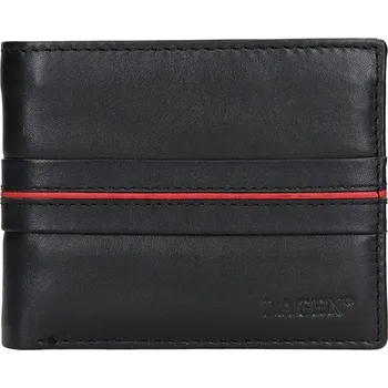 Peněženka Pánská peněženka LAGEN kožená 3905 černá/červená BLK/RED
