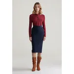 SUKNĚ GANT WIDE RIBBED WOOL SKIRT EVENING BLUE