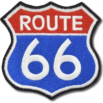 Nášivka Moto nášivka Route 66 color 7 cm x 7 cm