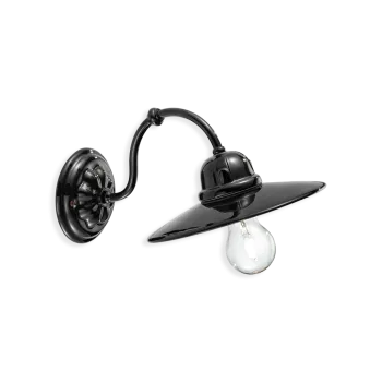 Nástěnné svítidlo Ferroluce Nástěnné retro svítidlo B&W, š. 30 cm, 1xE27 Barva: Černá