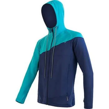 SENSOR TECNOSTRETCH pánská mikina celozip s kapucí deep blue/pagoda blue Velikost: XL