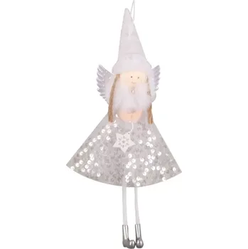 Vánoční dekorace Anděl v tylové sukni s flitry na zavěšení 32 cm 18134
