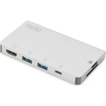 Digitus DA-70867 dokovací stanice/replikátor portů USB 3.2 Gen 1 (3.1 Gen 1) Type-C Stříbrná