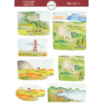 Samolepící dekorace ePipí Arch samolepek Krajinky A6 7 samolepek