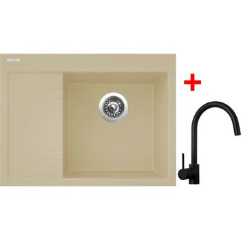 Granitový dřez Akční Sinks RIM 650 P Sahara + VITALIA černá