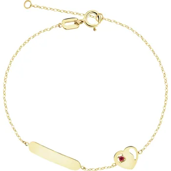 Náramek Zlatý náramek se zirkonem - srdce - AP539-4416