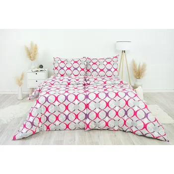 Povlečení Stanex Ložní povlečení bavlněné elipsy šedé (LS231) rozměr: 140 x 200 + 90 x 70, Zapínání: Knoflíkové