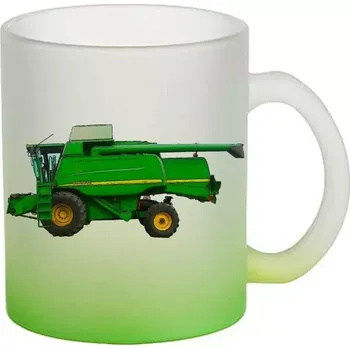 John Deere 9660 skleněný hrnek kombajn (hrneček s KOMBAJNEM matné sklo )
