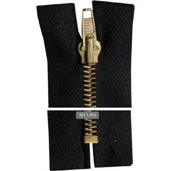 Zip Kovový zip, nedělitelný, silný - 185cm - černý - Ets Albert SPRL - BALENÍ 10 ks