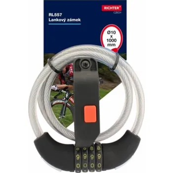 Zámek na kolo Zámek Richter kódový lankový RL.557.10x1000.CIR