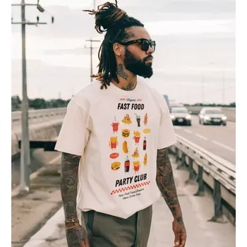 Pánské tričko Fast Food cotton T-shirt - White - XL