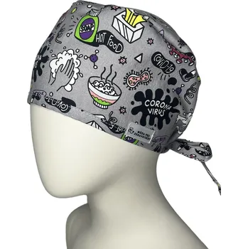 Zdravotnický oděv Zdravotnická čepice s potiskem COVIDI chirurgická čepice C-588-UNI