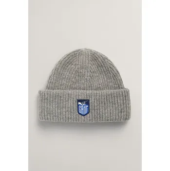 Kšiltovka ČEPICE 7-16 LET GANT ALPINE BADGE BEANIE GREY MELANGE