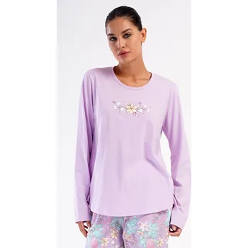 Pánské pyžamo Dámské pyžamo dlouhé Marie světle fialová 4XL