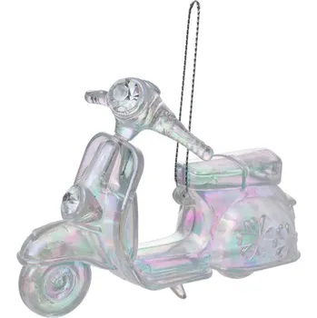 Vánoční ozdoba Holografická vánoční ozdoba motorka Vespa – 12 cm