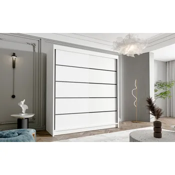 Šatní skříň Dvoudveřová šatní skříň NICA - šířka 180 cm, bílá