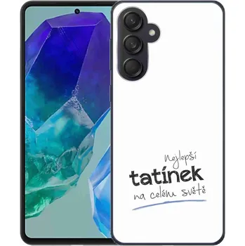 Pouzdro na mobilní telefon Gelový kryt mmCase na Samsung Galaxy M55 5G - nejlepší tatínek 4 bílé pozadí