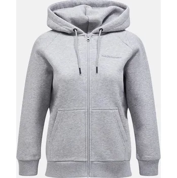 Dámská mikina MIKINA PEAK PERFORMANCE W ORIGINAL SMALL LOGO ZIP MED GREY MELANGE/BLUE SHADOW