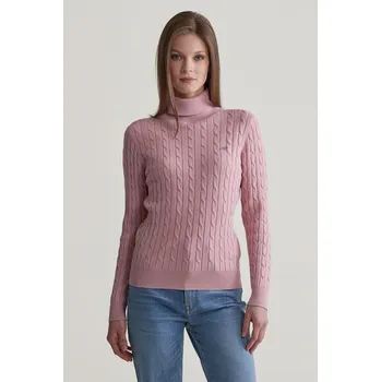 Dámský svetr ROLÁK GANT STRETCH COTTON CABLE TURTLENECK DUSTY PINK