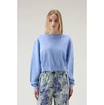 MIKINA WOOLRICH COTTON FLEECE LOGO CREWNECK SEA BREEZE