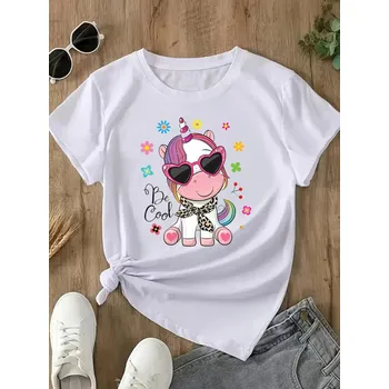 Dívčí tričko STRIKER Dětské tričko jednorožec be cool Dětská velikost: 8 let