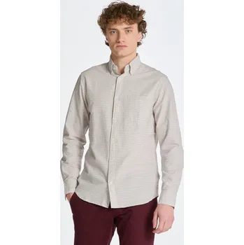 Pánské oblečení KOŠILE GANT REG TATTERSALL OXFORD SHIRT EGGSHELL