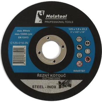 Řezný kotouč Řezný kotouč Molatool Profi 125 x 1,0 x 22,2 mm