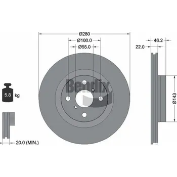 Brzdový kotouč Brzdový kotouč BENDIX Braking BDS1514