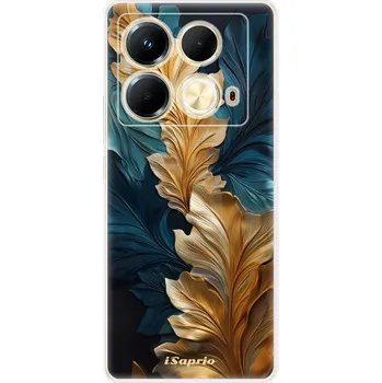 Pouzdro na mobilní telefon Odolné silikonové pouzdro iSaprio - GoldBlue Leaves 02 - Infinix Note 40