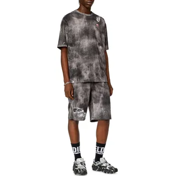 Pánské kraťasy TEPLÁKOVÉ ŠORTKY DIESEL P-STON-SHORT SHORTS BLACK DENIM