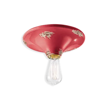 Ferroluce Stropní retro svítidlo VINTAGE, Ø 25 cm, 1xE27 Barva: Červená