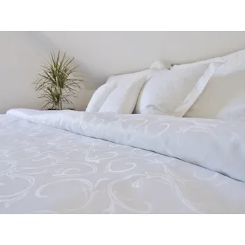 Povlečení Nelly Souprava damaškového povlečení - bílé - 140x200, 70x90