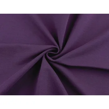 Teplákovina bavlněná nepočesaná jednobarevná METRÁŽ - 4 (047) fialová tmavá