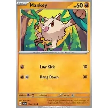 Společenská hra Pokémon karta Mankey 106/193