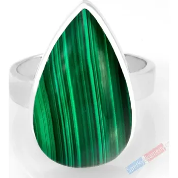 Prsten Stříbrný prsten (Ag 925/1000) s malachitem QA, vel. kamene cca 25 x 16 mm (MA6059R)