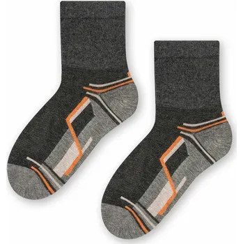 Chlapecké oblečení Tmavě šedé chlapecké sportovní ponožky Art. 014 CG341, GRAY MELANGE Velikost: 29/31