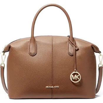 Kožená kabelka Michael Kors Hyde lg hnědá