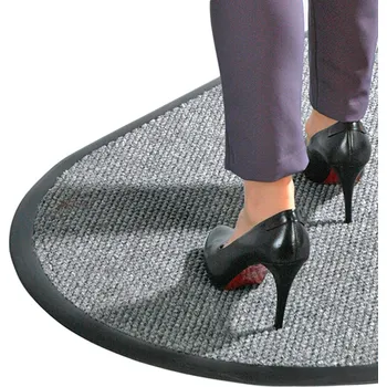 Rohožka Šedá vstupní půlkruhová rohož FLOMA Perla - délka 90 cm, šířka 200 cm, výška 1,4 cm