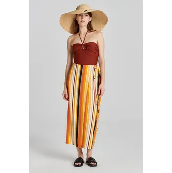 Dámská sukně SUKNĚ GANT STRIPED WRAP SKIRT MEDAL YELLOW